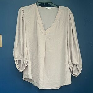 Maurices Light Beige V-Neck Blouse